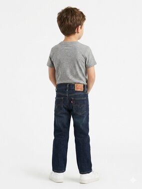 Levi's 505 Regular Straight Leg Dark Wash Boys Jeans Size 5 Reg Back To School